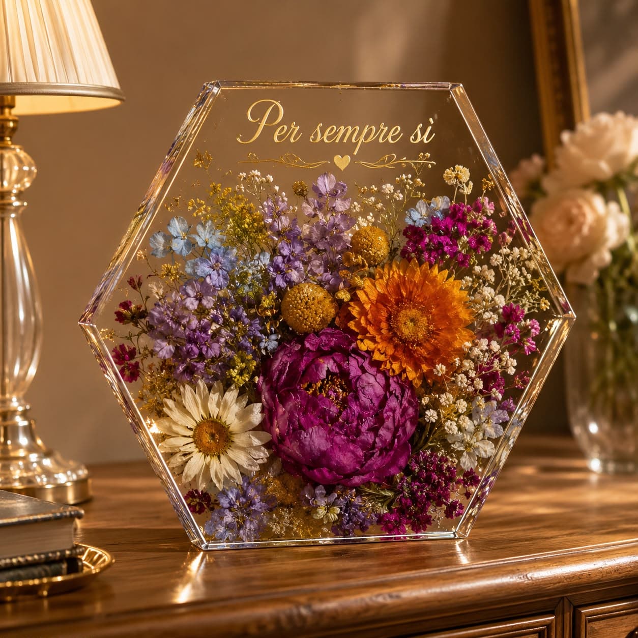 Bouquet da Sposa in Resina — Esagono